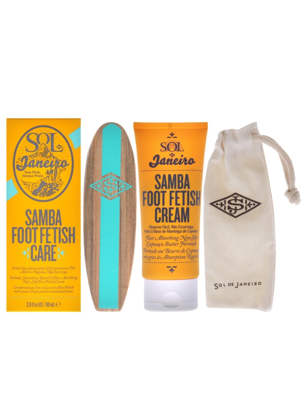 Sol de Janeiro Samba Foot Fetish Cream Set with Turquoise File and Cream Pouch